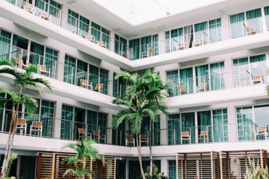 Mid-rise hotel exterior